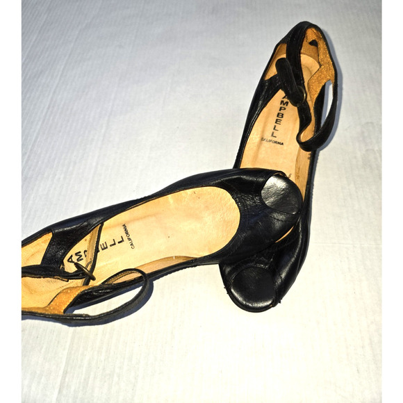 Jeffrey Campbell California Women Black Strap Open Toe Heels 9058 SP US7 EU38 - Picture 2 of 15